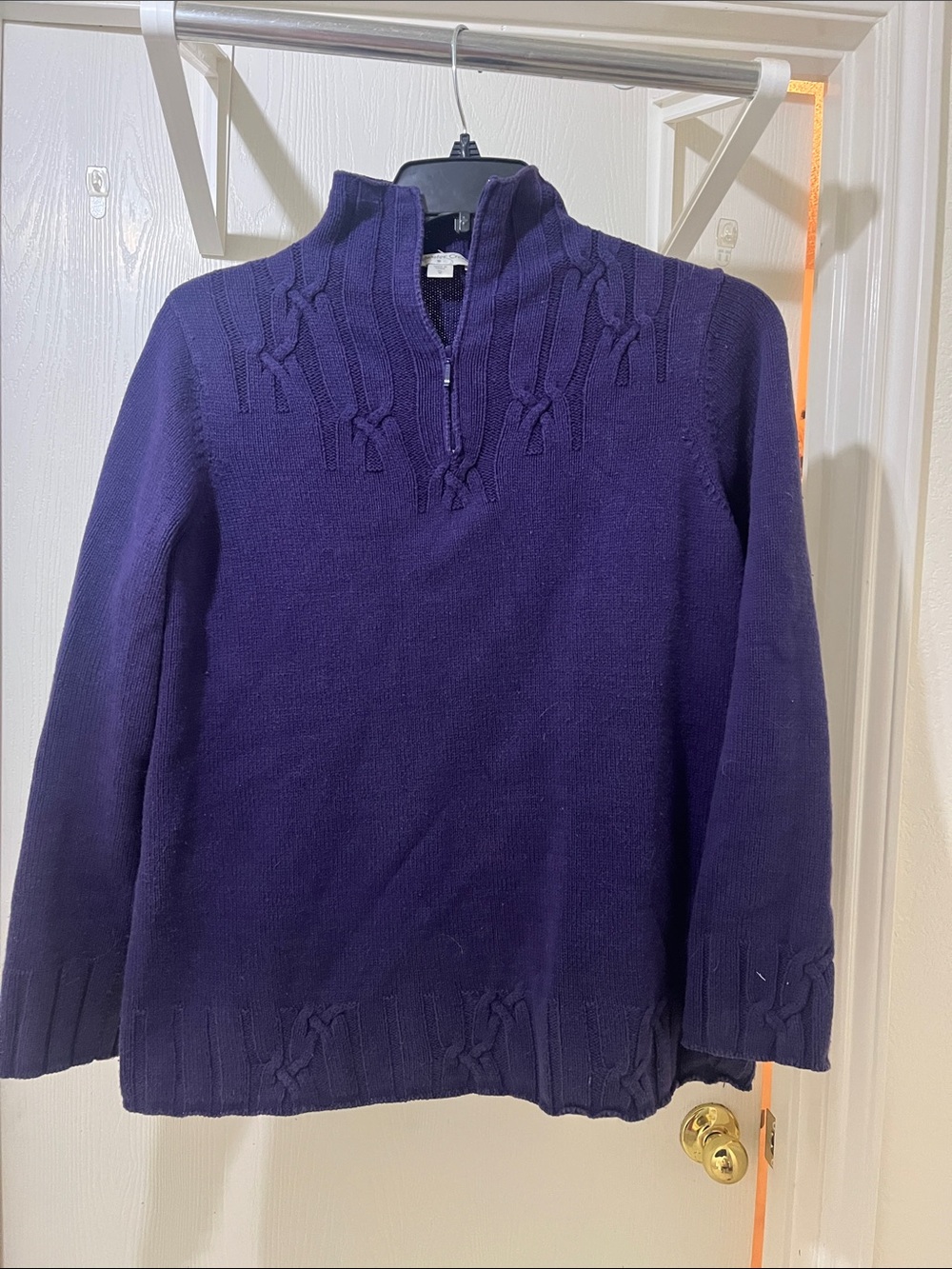 Coldwater Creek Purple Knit Half-Zip Sweater